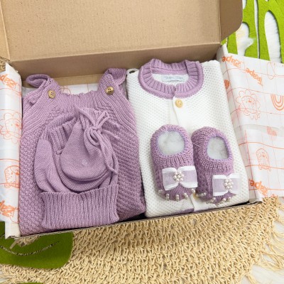  Kit algodão doce - Lilas e Branco